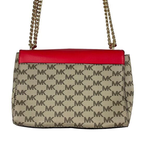 Michael Kors Signature Colorblock Shoulder Bag Pink Chain Strap NEW - Picture 3 of 5